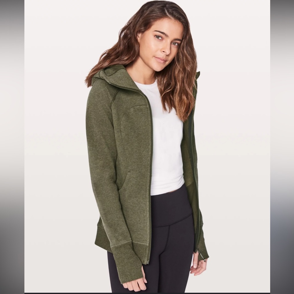 lululemon athletica heat here’s green Scuba full zip